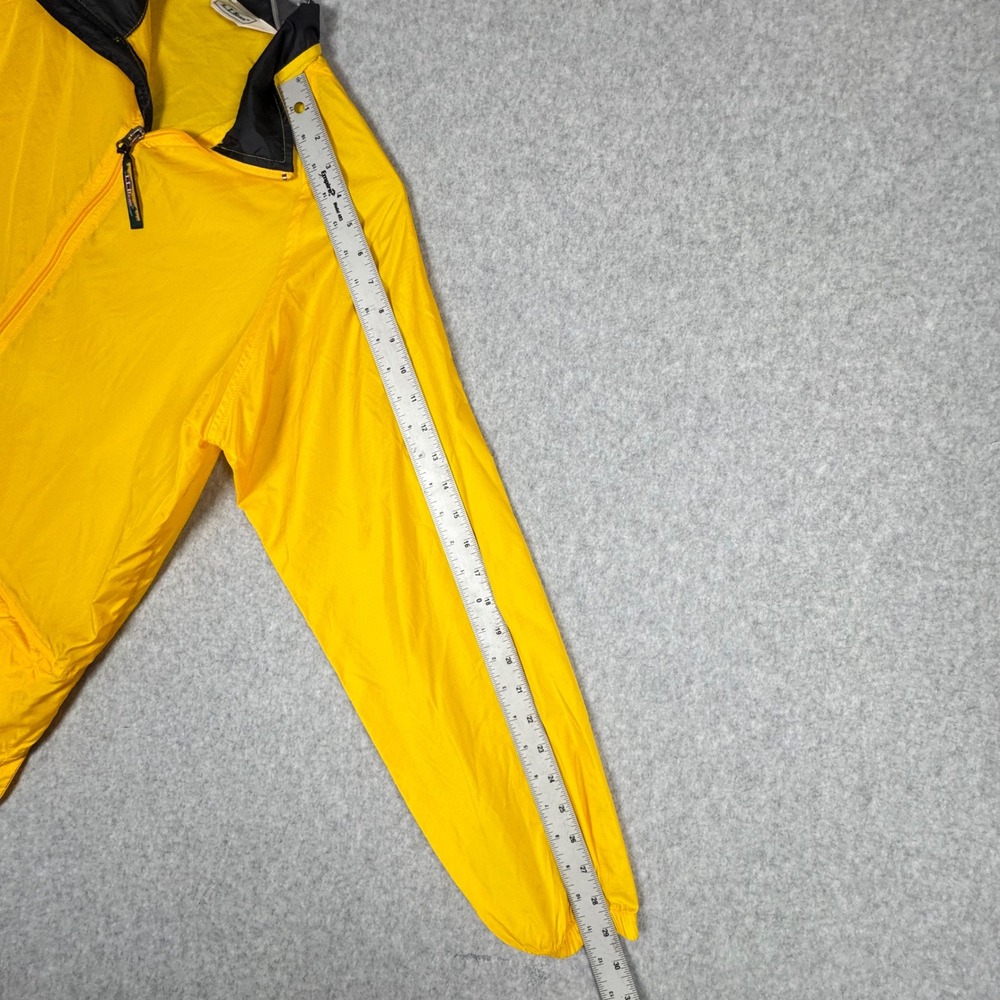 LL Bean Womens M Yellow Nylon Riptstop 1/4 Zip Pullover Windbreaker Jacket VTG - Picture 9 of 10